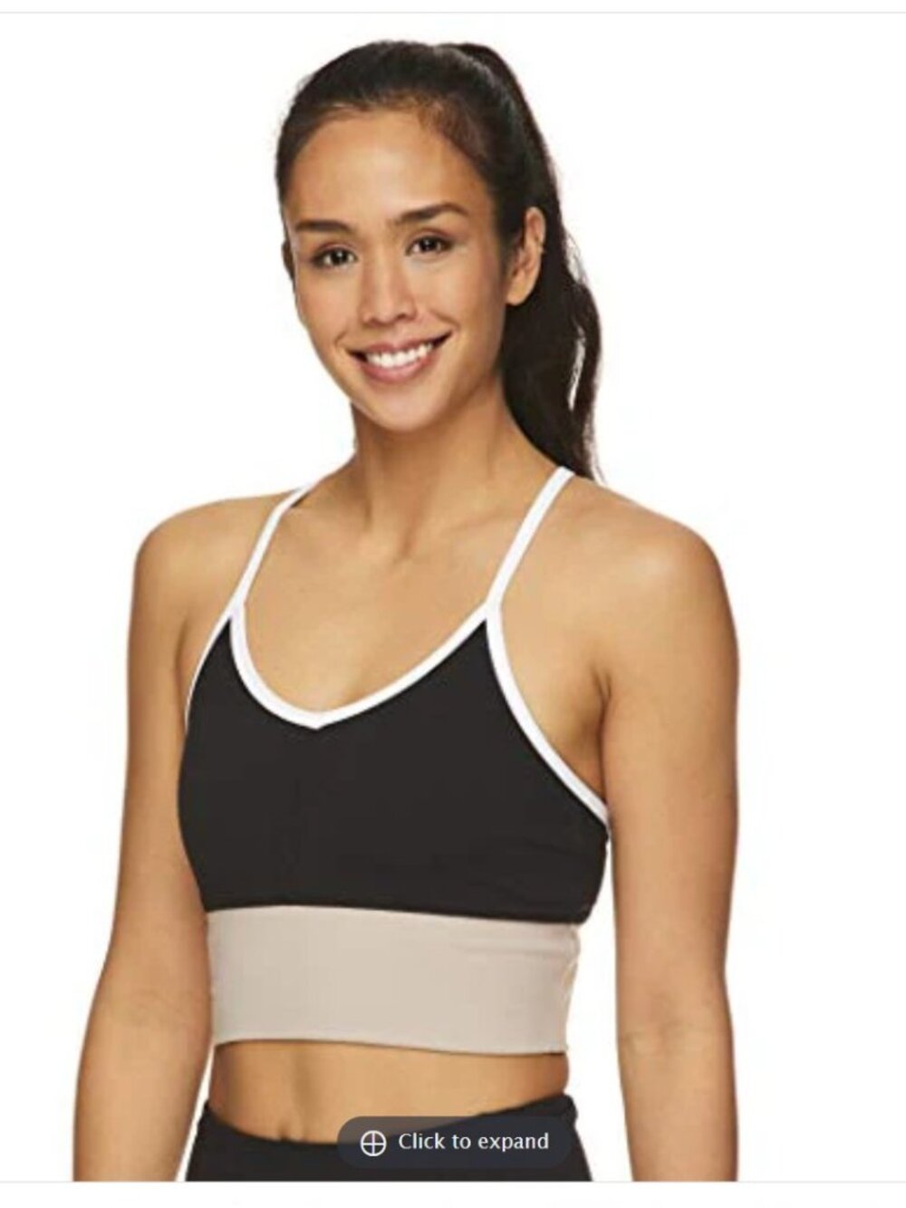 Gaiam Women's Strappy Wireless Longline Colorblock Bralette